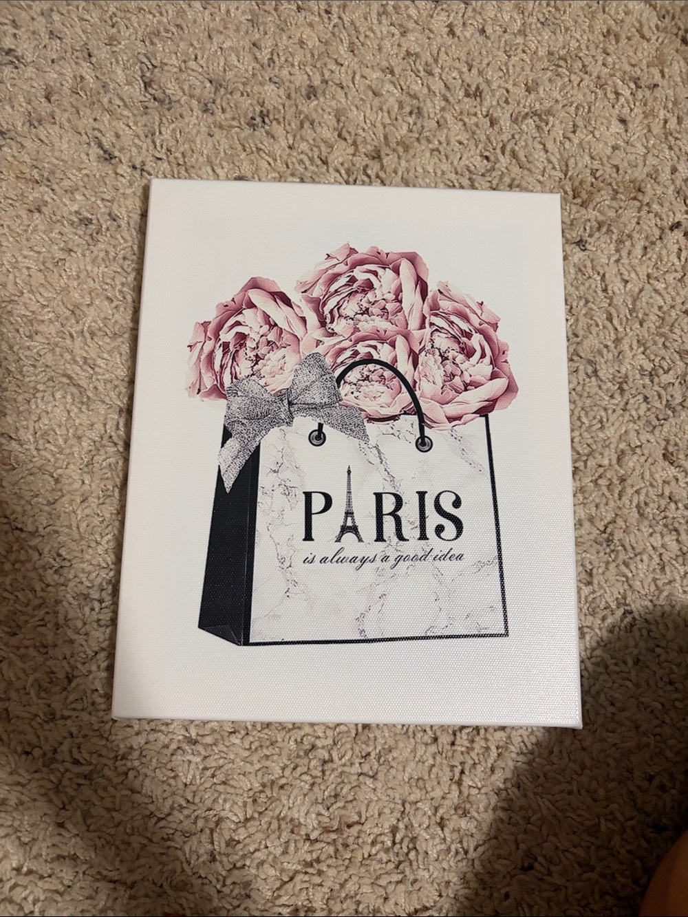 Amazon Paris Floral Tote Wall Art in Pink and Black